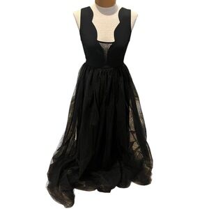 BCBG Womens Formal Tulle Dress Long Prom Wedding  NWT Black Lace Black Tie event